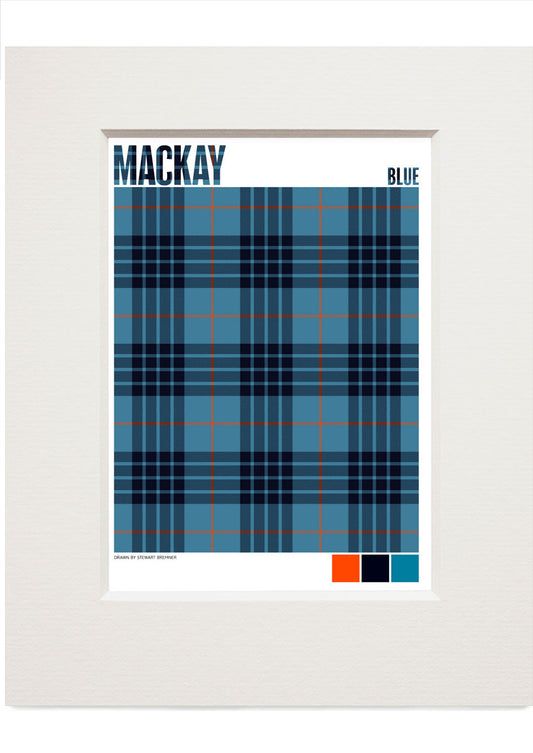 Mackay Blue Ancient tartan – small mounted print