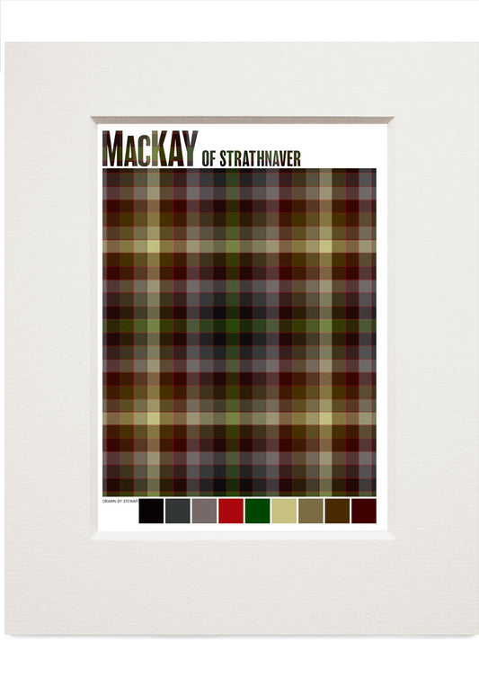 MacKay of Strathnaver Modern tartan – small mounted print