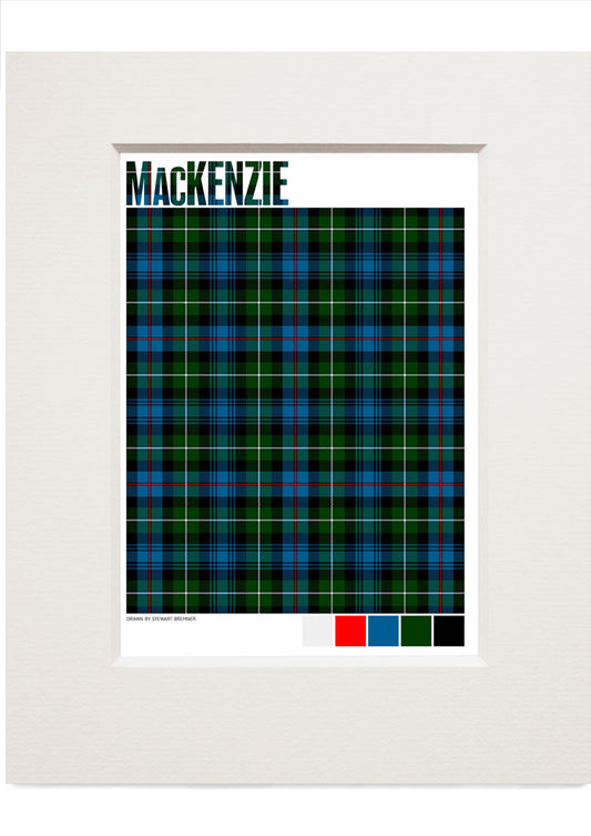 MacKenzie Modern tartan – small mounted print