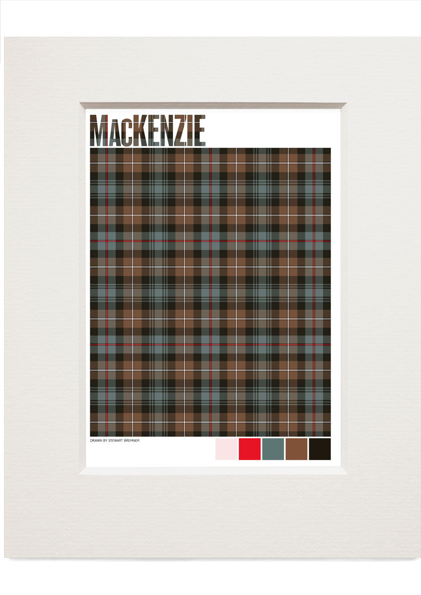 MacKenzie Weathered tartan – small mounted print