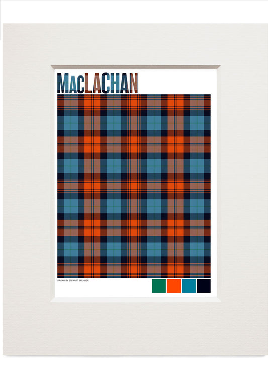 MacLachan Ancient tartan – small mounted print