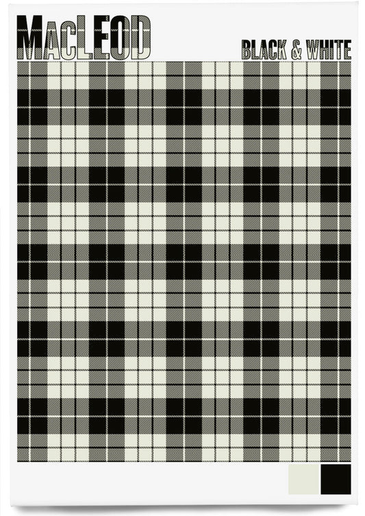 MacLeod Black & White Ancient tartan – magnet