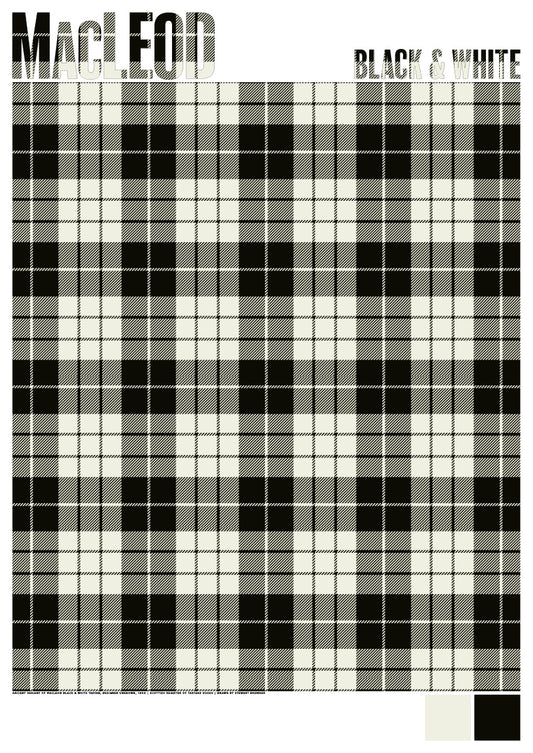 MacLeod Black & White Ancient tartan – giclée print