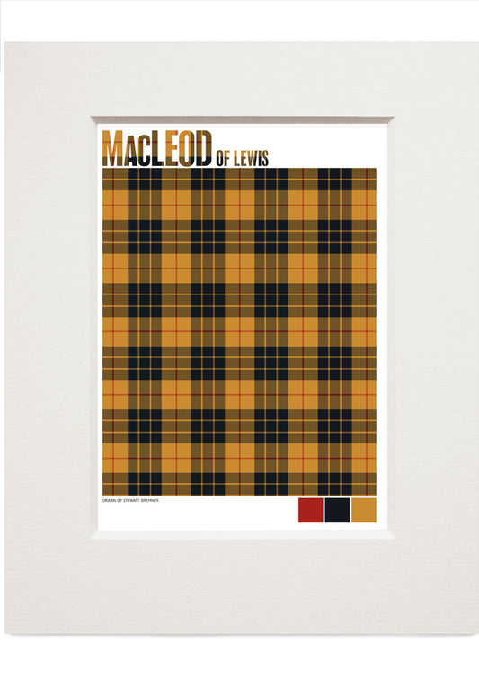 MacLeod of Lewis Muted tartan – small mounted print