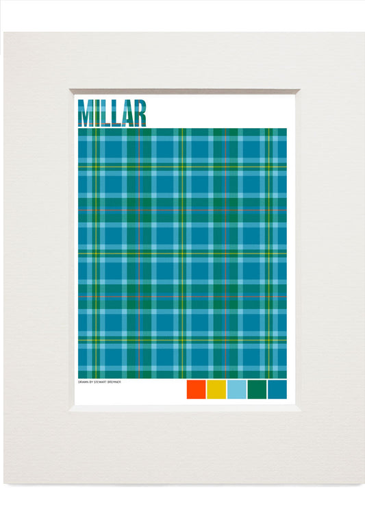 Millar Ancient tartan – small mounted print