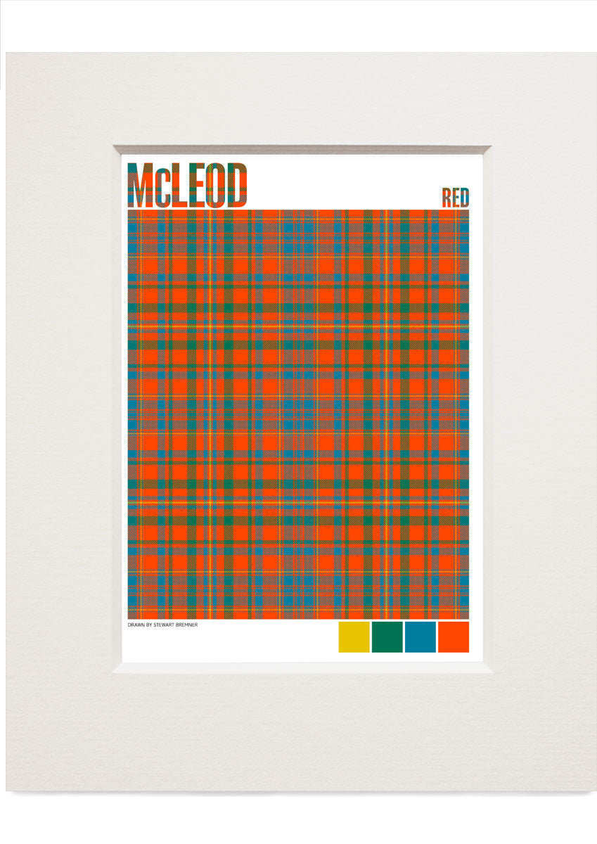 McLeod Red Ancient tartan – small mounted print