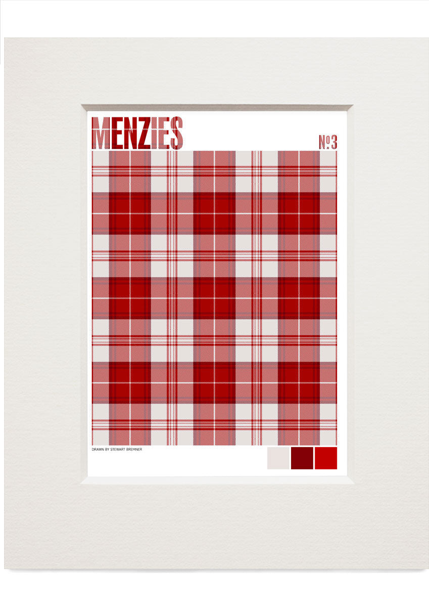 Menzies #3 Modern tartan – small mounted print