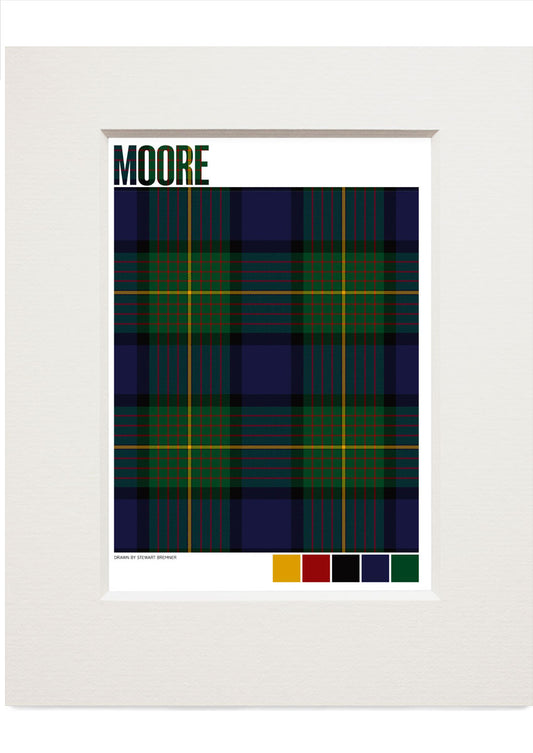 Moore Modern tartan – small mounted print