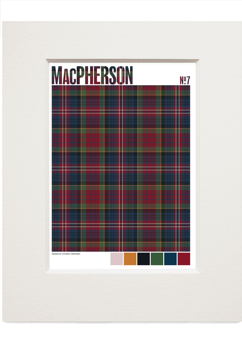 MacPherson #7 Muted tartan – small mounted print