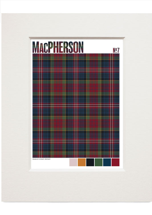 MacPherson #7 Muted tartan – small mounted print