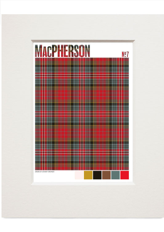 MacPherson #7 Weathered tartan – small mounted print