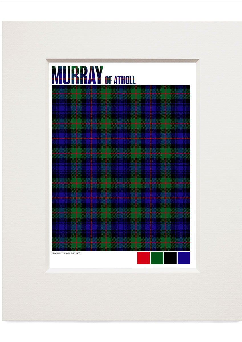 Murray of Atholl Modern tartan – small mounted print