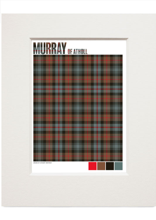 Murray of Atholl Weathered tartan – small mounted print