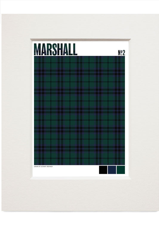 Marshall #2 Modern tartan – small mounted print