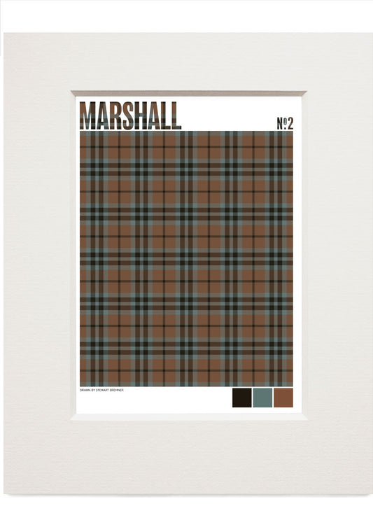 Marshall #2 Weathered tartan – small mounted print