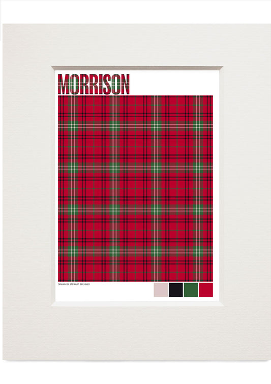 Morrison Muted tartan – small mounted print