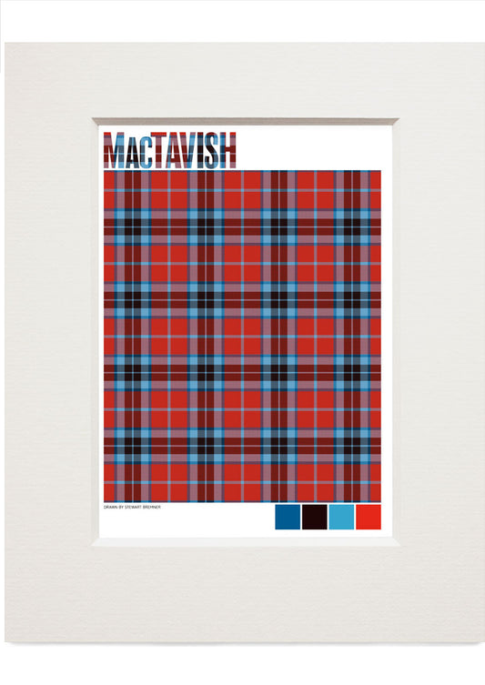 MacTavish Modern tartan – small mounted print