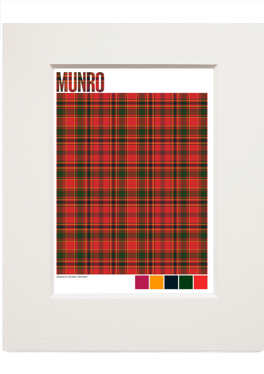 Munro Modern tartan – small mounted print