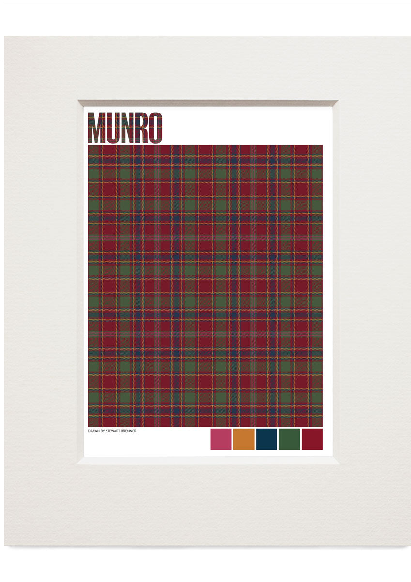 Munro Muted tartan – small mounted print