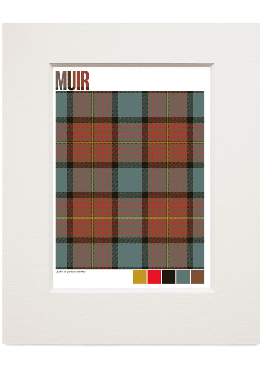 Muir Weathered tartan – small mounted print