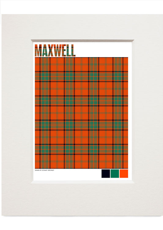 Maxwell Ancient tartan – small mounted print