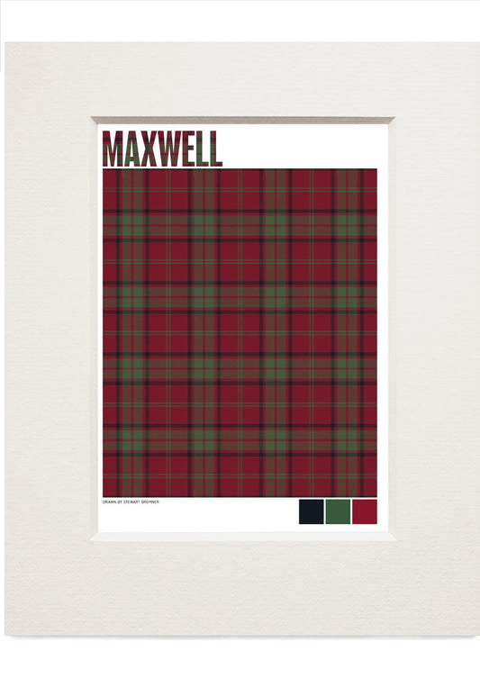 Maxwell Muted tartan – small mounted print