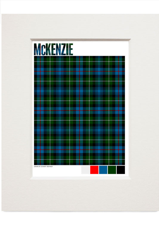 McKenzie Modern tartan – small mounted print