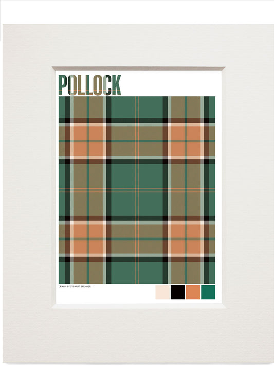 Pollock Modern tartan – small mounted print