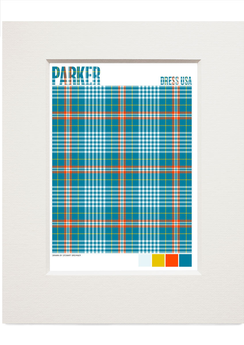 Parker Dress USA Ancient tartan – small mounted print