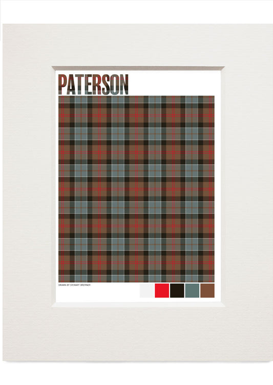 Paterson Weathered tartan – small mounted print