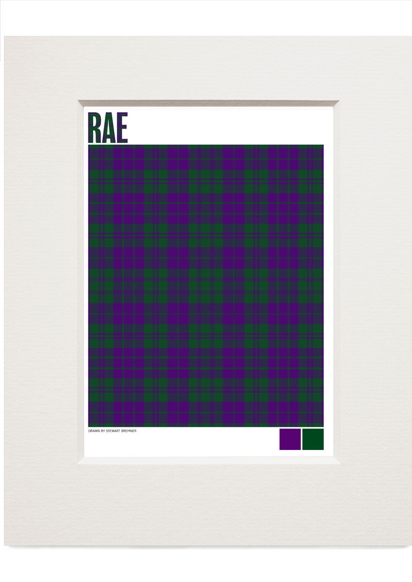 Rae Modern tartan – small mounted print