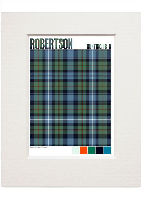 Robertson Hunting 1810 Ancient tartan – small mounted print