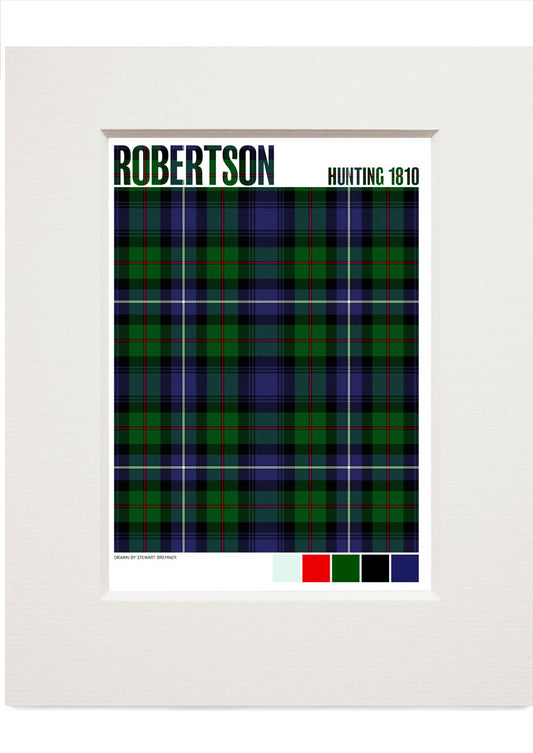 Robertson Hunting 1810 Modern tartan – small mounted print