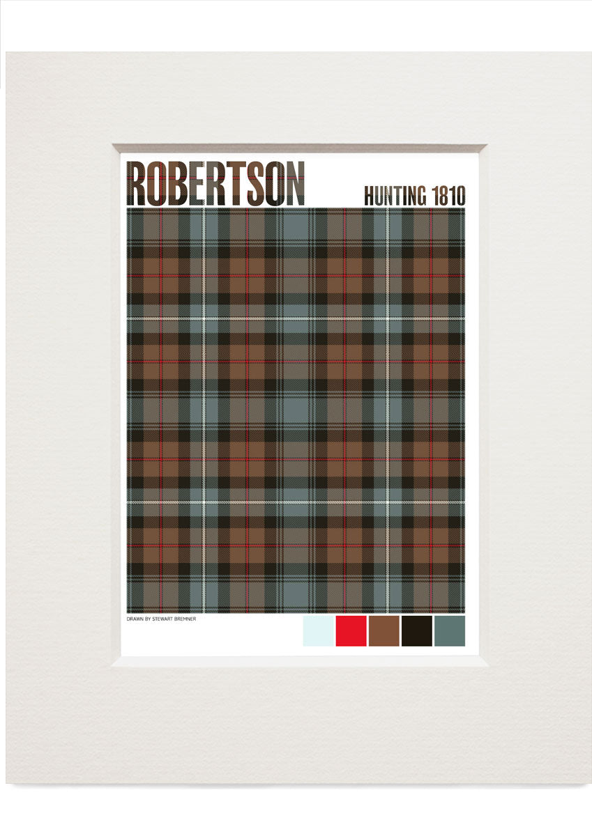 Robertson Hunting 1810 Weathered tartan – small mounted print