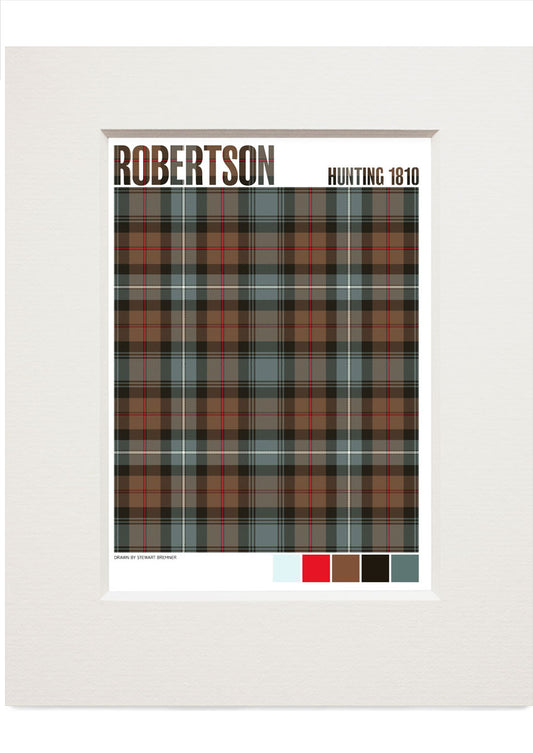 Robertson Hunting 1810 Weathered tartan – small mounted print