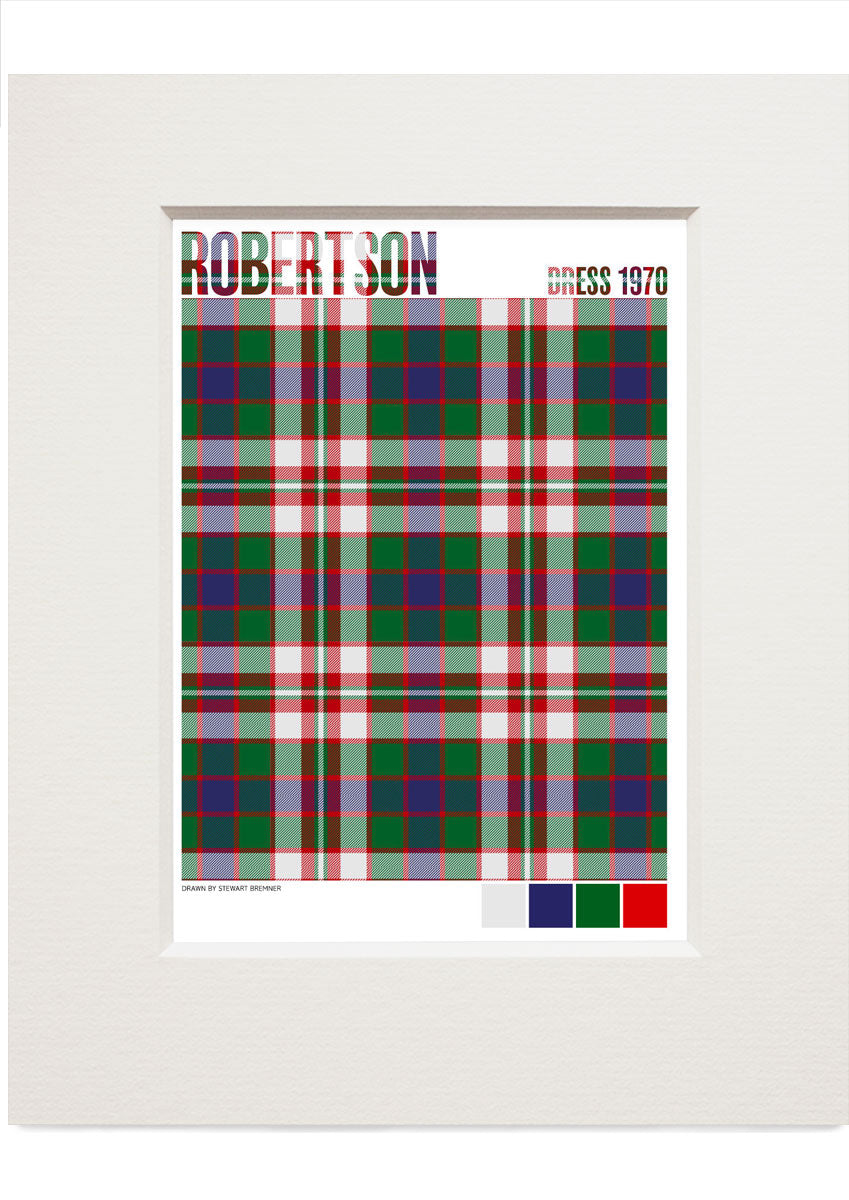 Robertson Dress 1970 Modern tartan – small mounted print