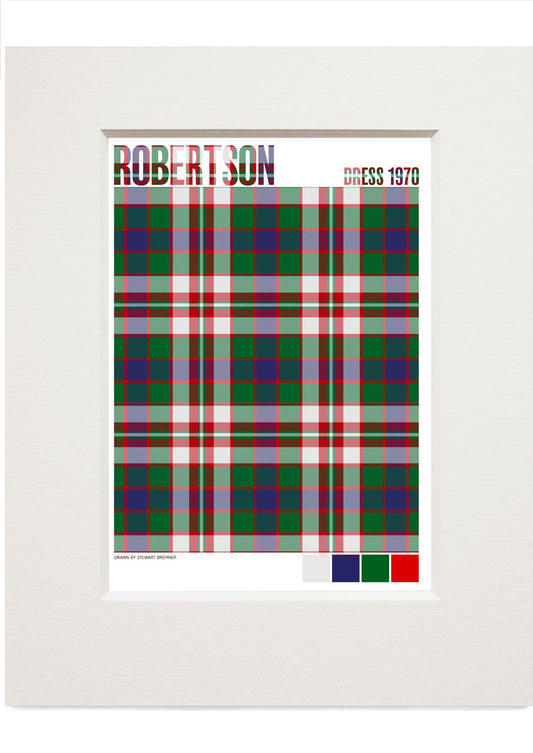 Robertson Dress 1970 Modern tartan – small mounted print