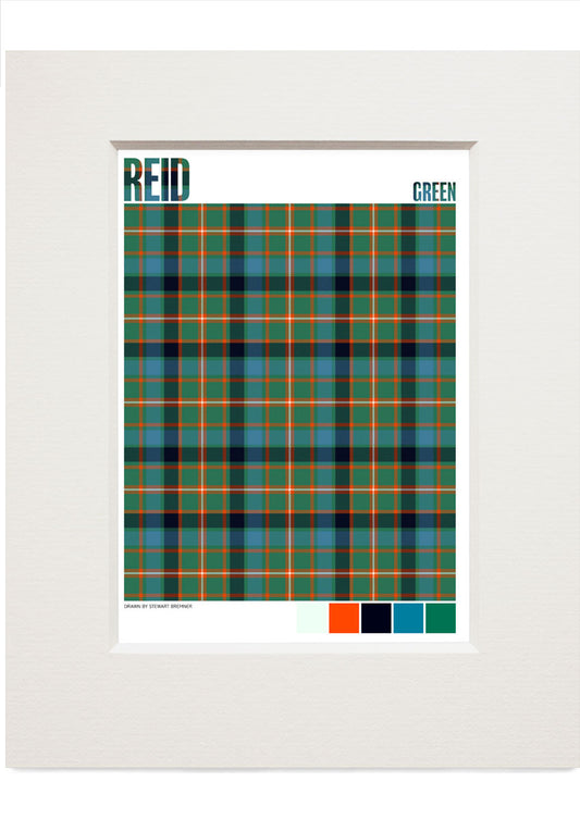 Reid Green Ancient tartan – small mounted print