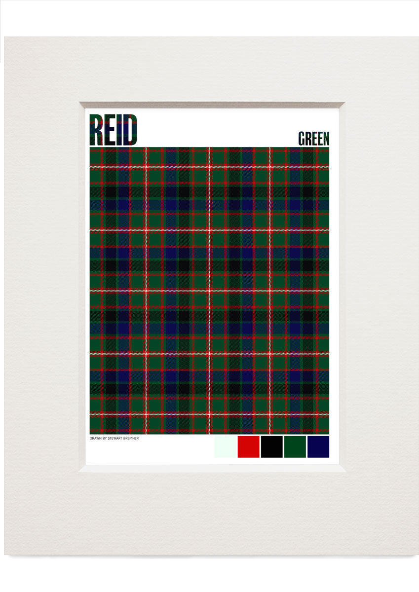 Reid Green Modern tartan – small mounted print