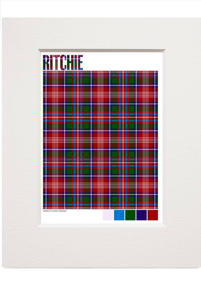 Ritchie Modern tartan – small mounted print