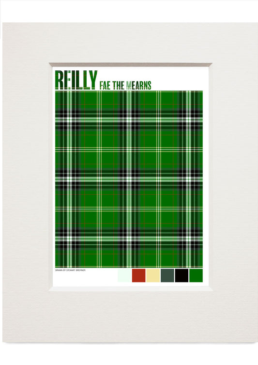 Reilly fae the Mearns Modern tartan – small mounted print