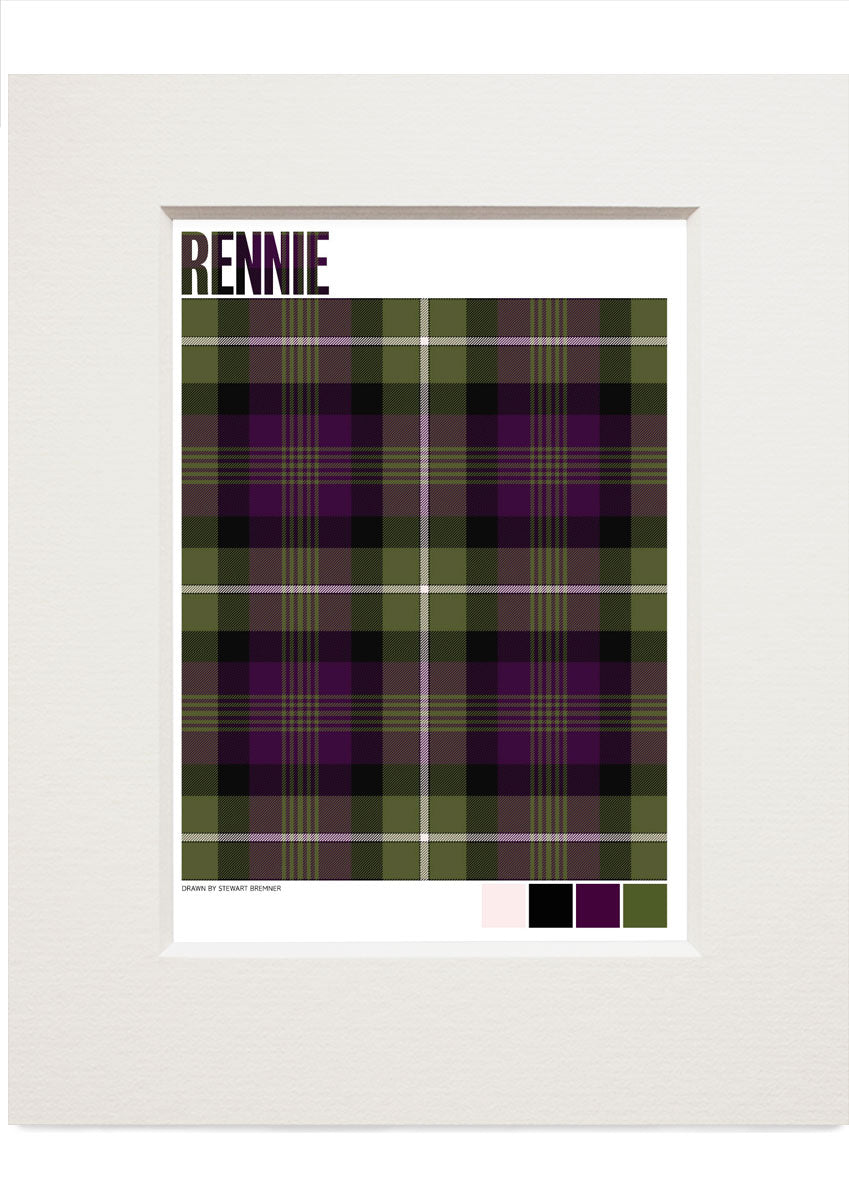 Rennie Modern tartan – small mounted print