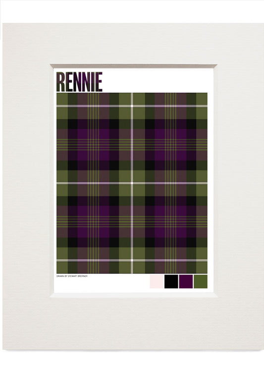 Rennie Modern tartan – small mounted print