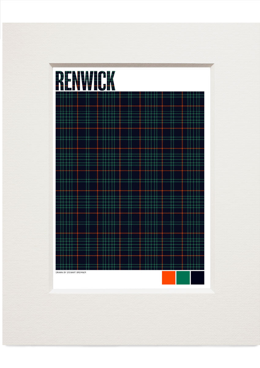 Renwick Ancient tartan – small mounted print