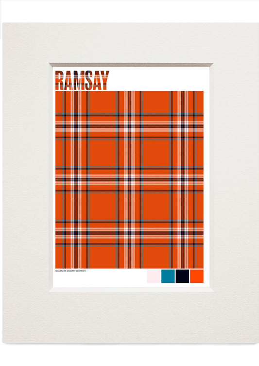 Ramsay Ancient tartan – small mounted print