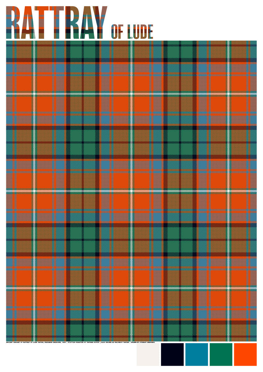 Rattray of Lude Ancient tartan – giclée print