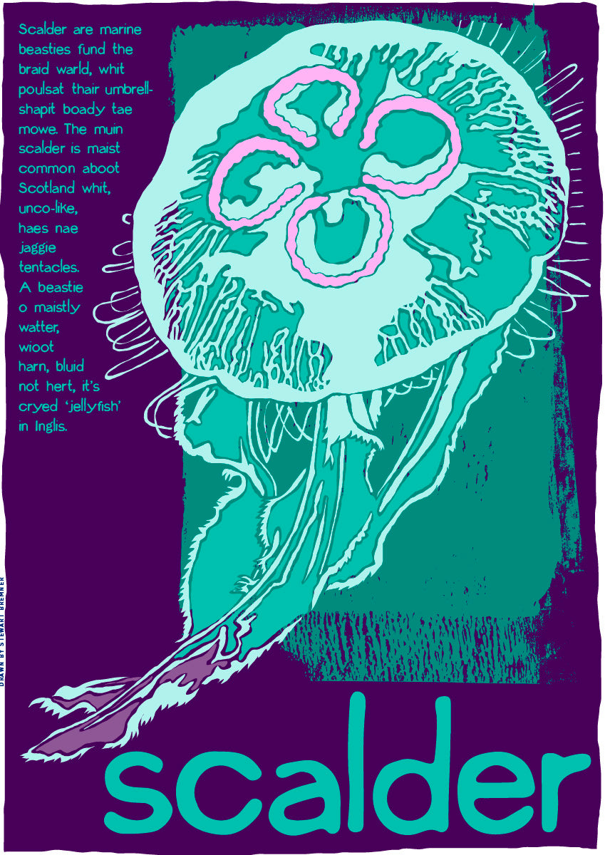 Scalder (teal) – poster