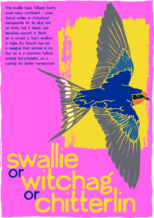 Swallie or witchag or chitterlin (pink) – poster