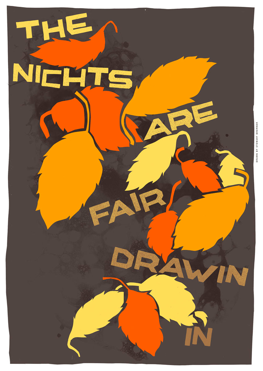 The nichts are fair drawin in (orange) – giclée print