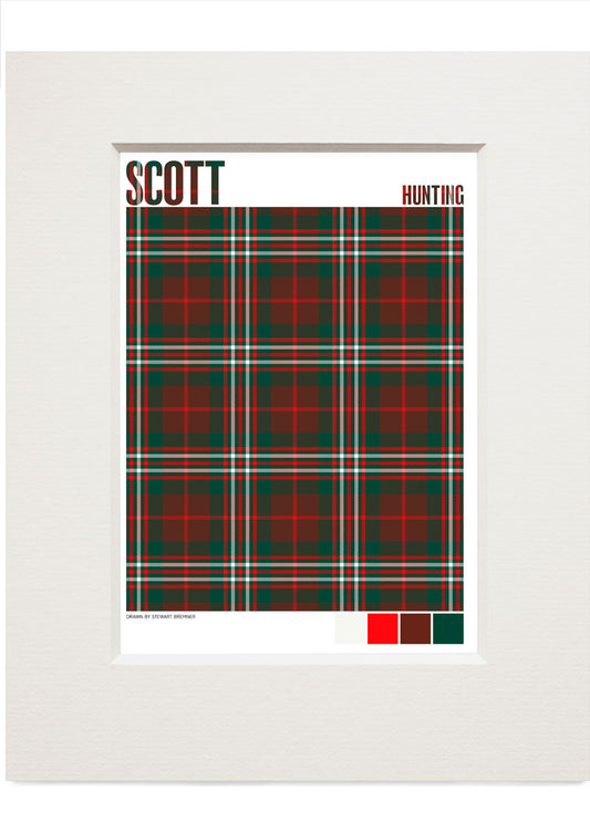 Scott Hunting Modern tartan – small mounted print